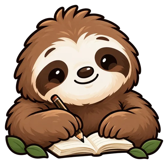 Quotchi writing in a notebook